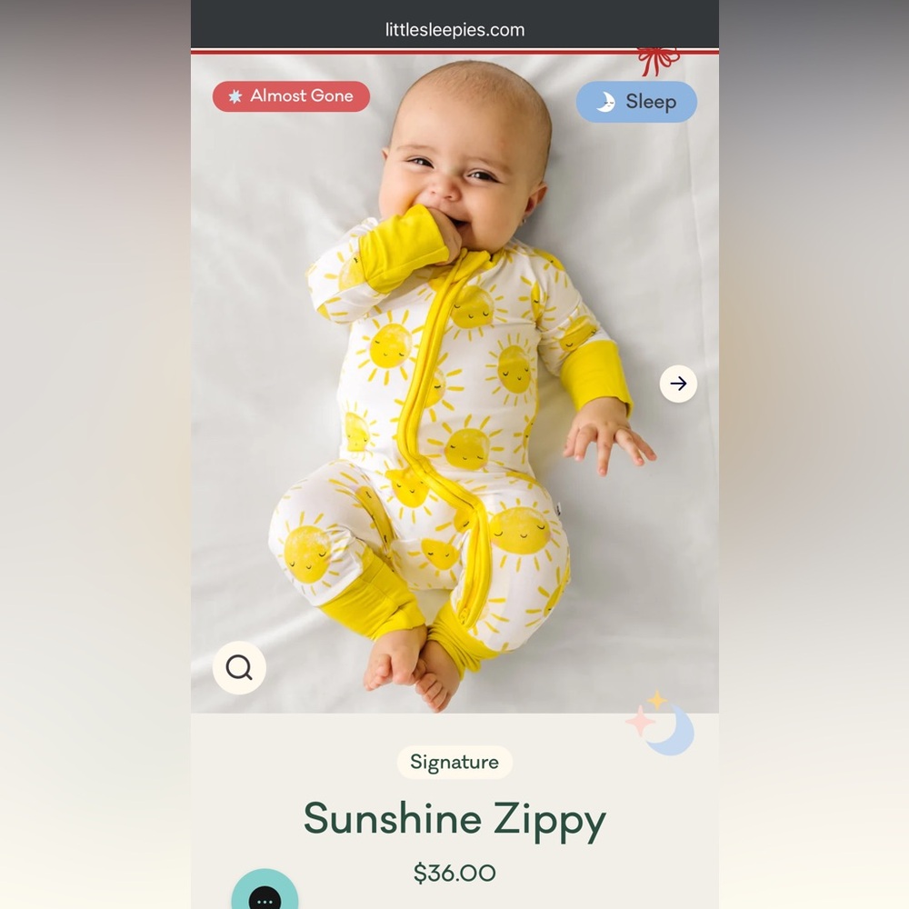 Little Sleepies Sunshine Yellow Baby Footie